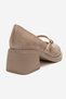 Luanda Beige Strappy Women's Thick Heeled Mary Jane Shoes - 5