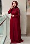 Fashion Night Stone Detailed Chiffon Tulle Evening Dress - 3