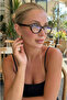 Women's Blue Light Protective Glasses with T-Details Oval Light Frame 52 Ekartman - 3