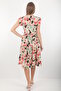 Women's 100% Viscose Crew Neck Relaxed Fit Buttoned Skirt Layered Midi Dress - 5