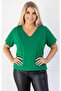 Women's Plus Size Cotton V-Neck Short Sleeve Comfortable and Stylish Basic T-Shirt - 3