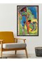 Colorful Figure One-Piece Black Wooden Framed Painting - 3