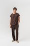 Frayed Linen Fabric Fringed Pocket Detailed Zero Sleeve T-Shirt and Pants Set - 3