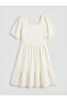 Nevavm Square Collar Girl's Dress with Difference - 3