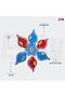 RANGOLI FLOWER STICKER RED & BLUE 7PC - 3