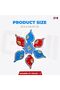 RANGOLI FLOWER STICKER RED & BLUE 7PC - 2