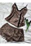 Plus Size Lace Detailed Satin Strap Shorts Pajama Set - 2