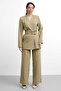 Molly Nelly Women's Double Belted Jacket and Pants Set