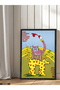 Illustration of an Animal with a Yellow Background, One-Piece Black Wooden Framed Painting - 4