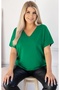 Women's Plus Size Cotton V-Neck Short Sleeve Comfortable and Stylish Basic T-Shirt - 4