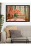 Oil Painting Pink Flowers One Piece Black Wooden Framed Painting - 3