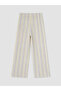Nevavm Striped Girls' Pants with Elastic Waist and Difference in Color - 2
