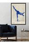 Blue Jumping Acrobat Figure One Piece Black Wooden Framed Painting - 3