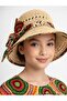 Bohemian Patterned Straw Women's Hat with Bow Detail - 8