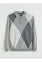 Southbluepolo Collar Diamond Patterned Men's Knit Sweater - 5