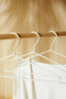 9 Pieces of Ecru Color Fabric Covered Metal Clothes Hangers, Garment Hangers 21.5X42X0.5 - 4