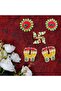 Shubh Labh Sticker Flowers and Satya Design 2 Feet Pack of 5