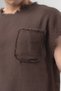 Frayed Linen Fabric Fringed Pocket Detailed Zero Sleeve T-Shirt and Pants Set - 5