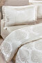 Florence Jacquard French Lace Modern Double Bedspread Set 240X250Cm (Cream) - 3