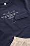 Boy's Pocket Printed T-Shirt & Shorts Set (Navy Blue-Beige) - 4