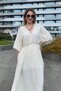 Muslin Cotton Bat Sleeve Maxi Dress - 7