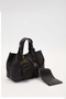 Levidor Premium Thin Strap Wallet Detailed Medium Size Bag 930307 Black - 4