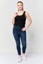 Women Scoop Neck Ribbed Sleeveless Crop Top, Black - 3