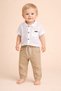 Baby Boy Muslin Fabric Pants and Shirt Set Summer Stylish Breathable 2-Piece Baby Set