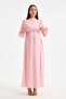 M0024-Hakim Collar Mini Leopard Pattern Maternity Maxi Chiffon Dress - 2