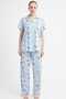Women's Blue Lyc Suprem Pajama Bottoms with Pockets