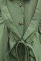 Oval Cut Cape Detailed Buttoned Green Tunic - Çağla Y. - 4