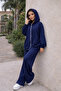 Women's Navy Blue Tracksuit Set - 3