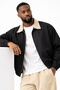 Men's Brown Gabardine Jacket Oversized Beige Collar Detailed Comfortable Fit Elastic Waist - 2