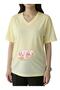 Elde Pink Baby Printed V-Neck Oversized Maternity T-Shirt 1Gj4