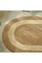 FFD Jute Rug Carpet Oval Jute Rug with White Line Design Floor Mat Carpet Jute Door Mat Living Room - 7