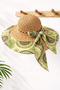 Bohemian Patterned Straw Women's Hat with Bow Detail - 2