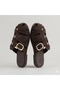 (Park Moda) Closed Toe Troc Women's Slippers Brown