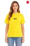 Unisex Oversize Yellow Think Printed T-Shirt 100% Cotton Minimal Text Casual Daily Women's Men's T-Shirt - 2