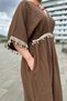 Muslin Cotton Bat Sleeve Maxi Dress - 2