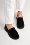Alitzel Women's Genuine Leather Loafer Black Suede - 6
