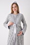 Floral Patterned Maternity Nightgown with Dressing Gown, 2-Piece Set - 2