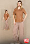 Women's Viscose Pajama Set Summer Lightweight Breathable Fabric Kiss Patterned Relaxed Cut Pajama Set 12687