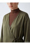 Nevavm with a Difference of Opinion Lcw Modest Khaki Double Breasted Collar Textured Modal Blend Women's Kimono - S6Lo80Z8-Jnn - 3