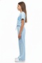 Girl's 2-Piece Gathered Side Printed Tracksuit Set - 2