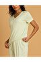 Women Green Lace Trim Pajama Set - 4