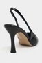 Elara Black Matte Slingback V Vamp Line Pointed Toe Women's Heeled Shoes - 9