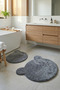 Teddy Bear Shaped 2-Piece Mat Set for Bathroom, Children's Bedroom | Non-Slip Sole, Soft, Washable - 3