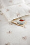 Fiji Embroidered Chenille 3 Piece Double Bedspread Cream Beige Embroidered - 2