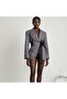 V-Neck Patchwork Belted Blazer