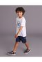 Boys Navy Printed Twill Bermuda Shorts - 5